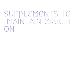 supplements to maintain erection